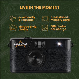 Camp Snap Screen-Free Digital Point & Shoot Camera – Stealth Black Camp Snap