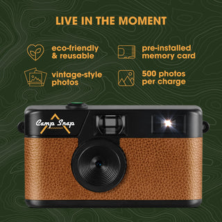 Camp Snap Screen-Free Digital Point & Shoot Camera – Chestnut Brown - Camp Snap