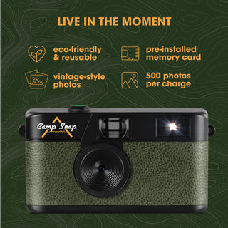 Camp Snap Screen-Free Digital Point & Shoot Camera – Forest Green Camp Snap